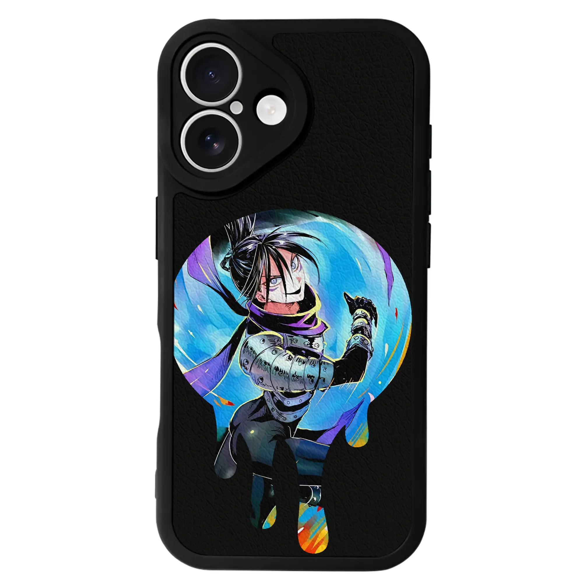 ワンパンマン グッズ 音速のソニック - IPhone 16シリーズ対応 ・ シリコンスマホケース ・ レザー調 ・ 高精度フィット ・ 耐衝撃 ・ ワイヤレス充電対応 ・ 精密カット